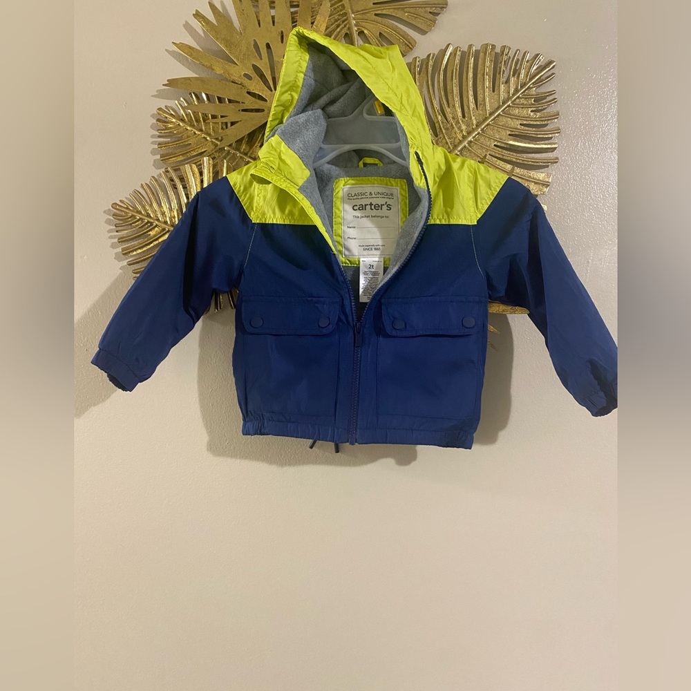 Carter's Navy and Neon Yellow Raincoat